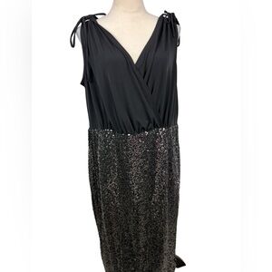 Lane Bryant Black And silver Sequin maci party Dress Size 18